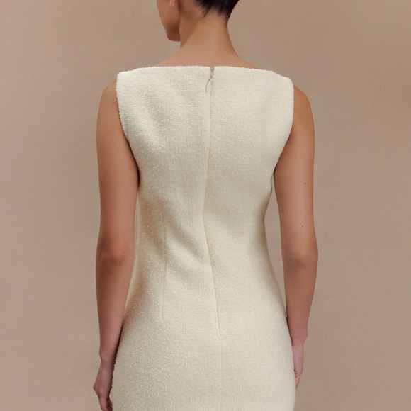 Meshki - Angela Textured Boucle Mini Dress - Ivory - Picture 4 of 4